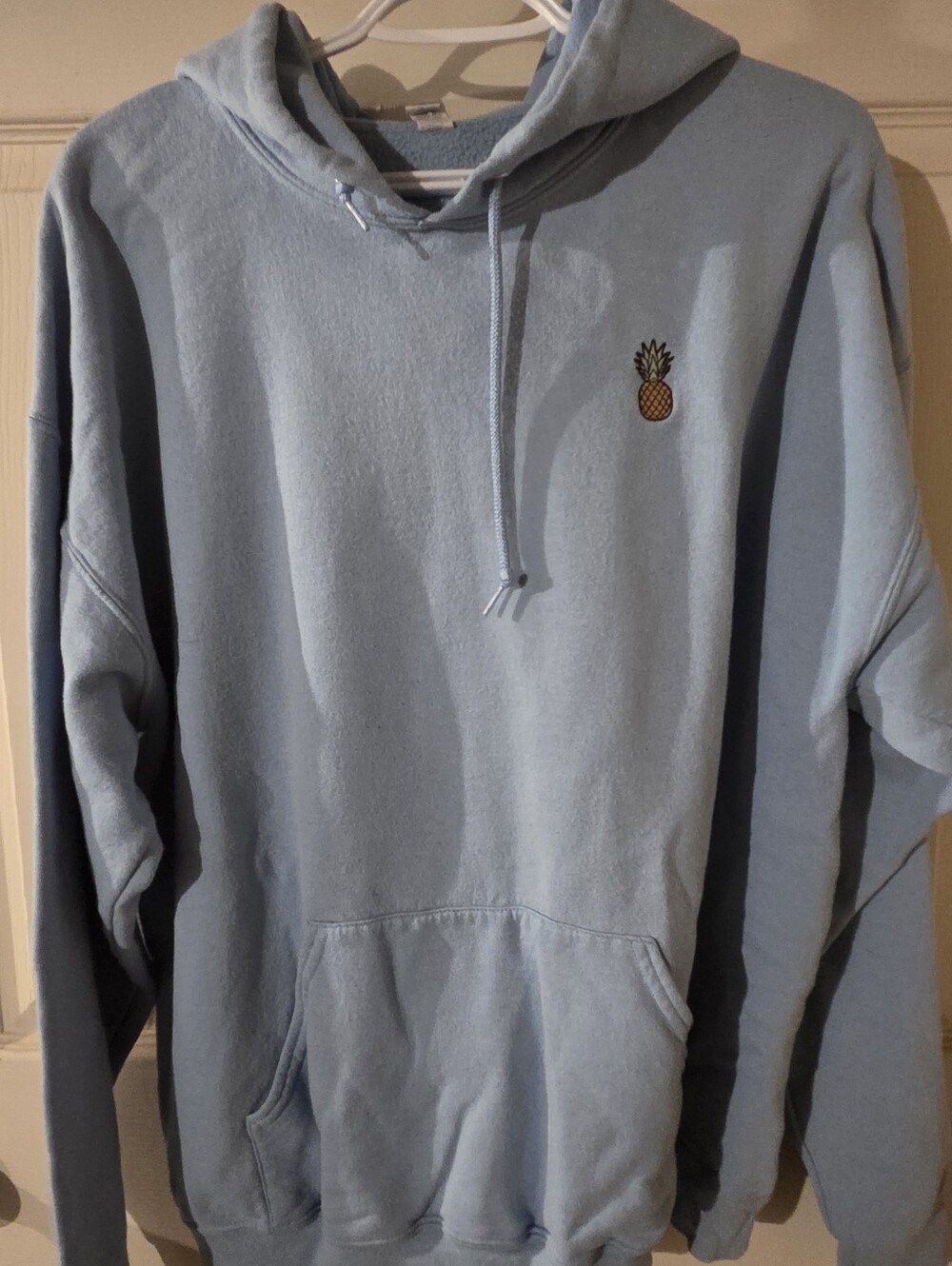 Light Blue Pineapple Patch Men's Hoodie